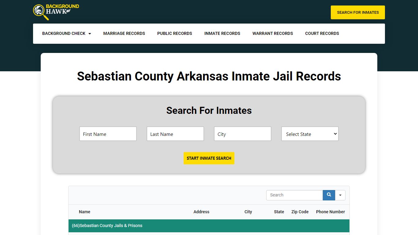 Inmate Jail Records in Sebastian County , Arkansas